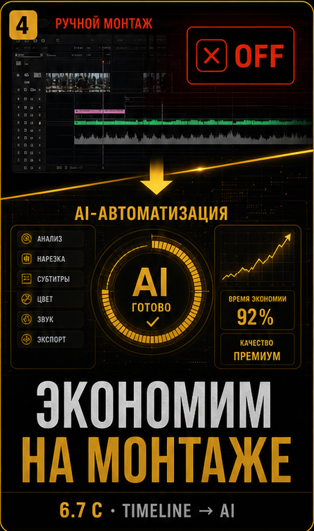Монтажная AI-система со статусами