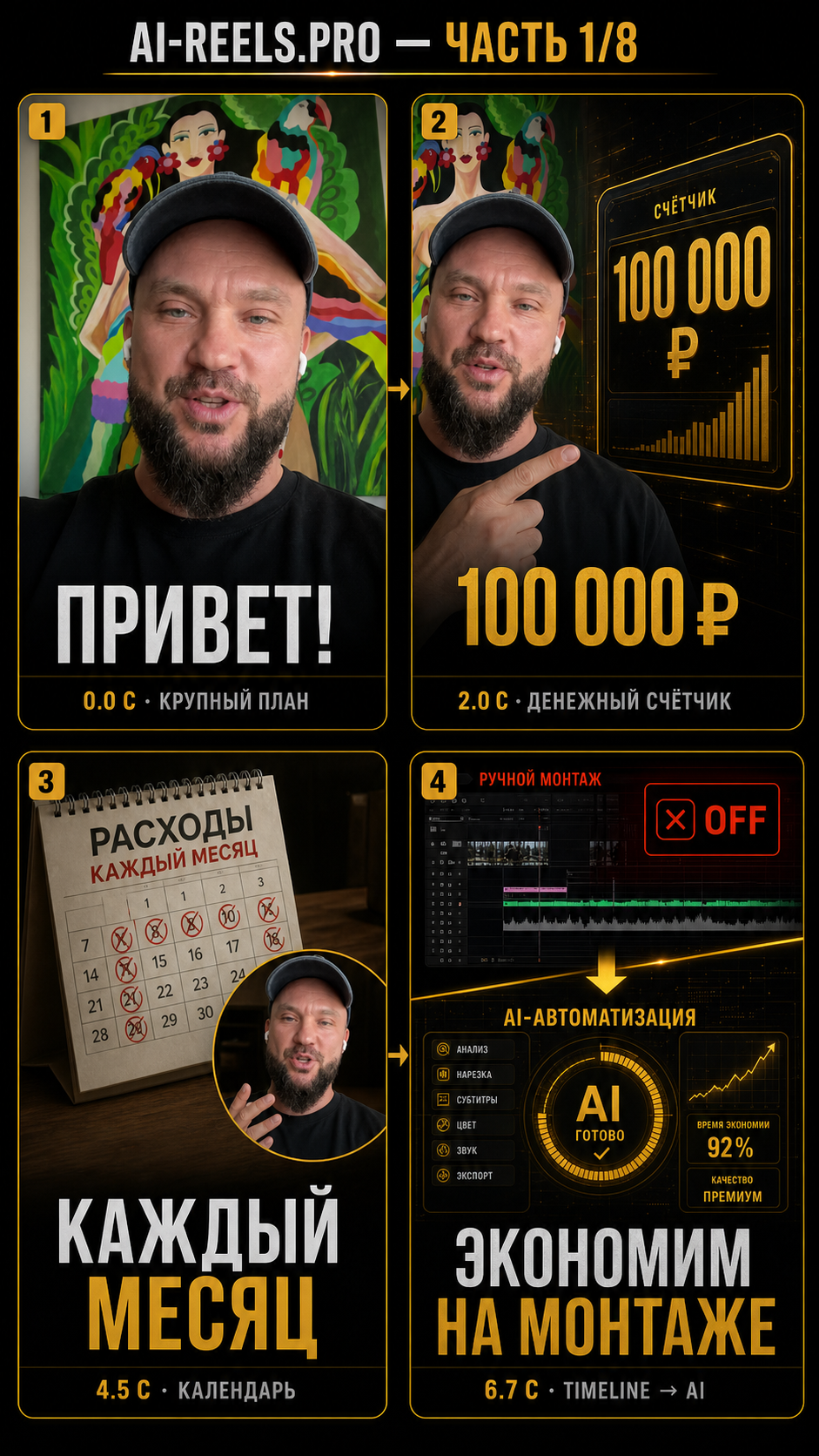 Первая исходная доска композиций видеостиля Первый